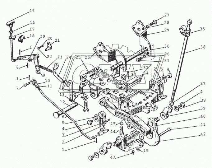 80-2707133-Б Тяга прицепного устройства, ф12, L=670, P=55 МТЗ РУП